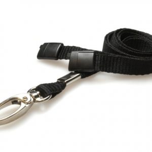 Lanyards Black - 10 mm Lanyards with breakaway and clip - Pack of 100