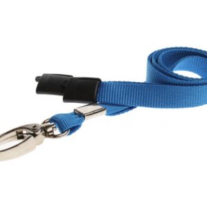 Lanyards Light Blue - 10 mm Lanyards with breakaway and clip - Pack of 100