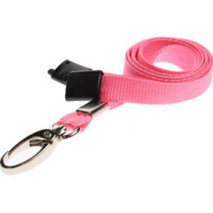 Lanyards Pink - 10 mm Lanyards with breakaway and clip - Pack of 100