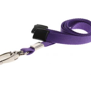Lanyards Purple - 10 mm Lanyards with breakaway and clip - Pack of 100