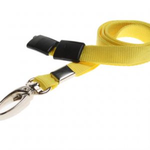 Lanyards Yellow - 10 mm Lanyards with breakaway and clip - Pack of 100